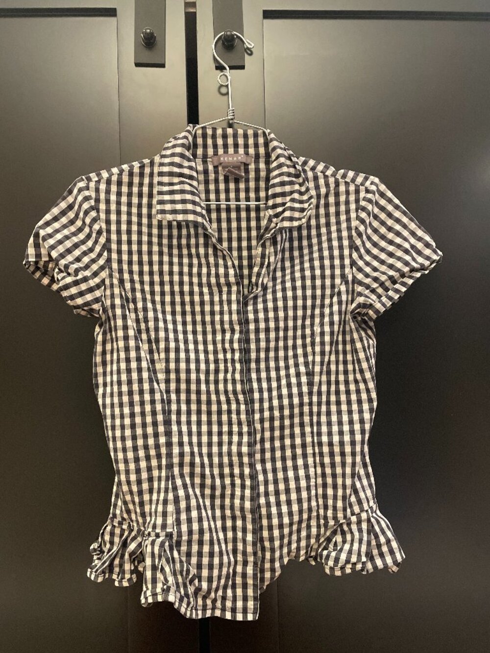 Black and White Gingham Top